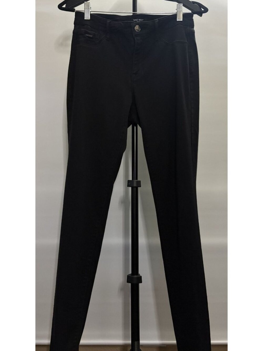Nine West Black Stretchy Skinny Slimmed Crop Mid Rise Coin Pocket Pants Jeans 10